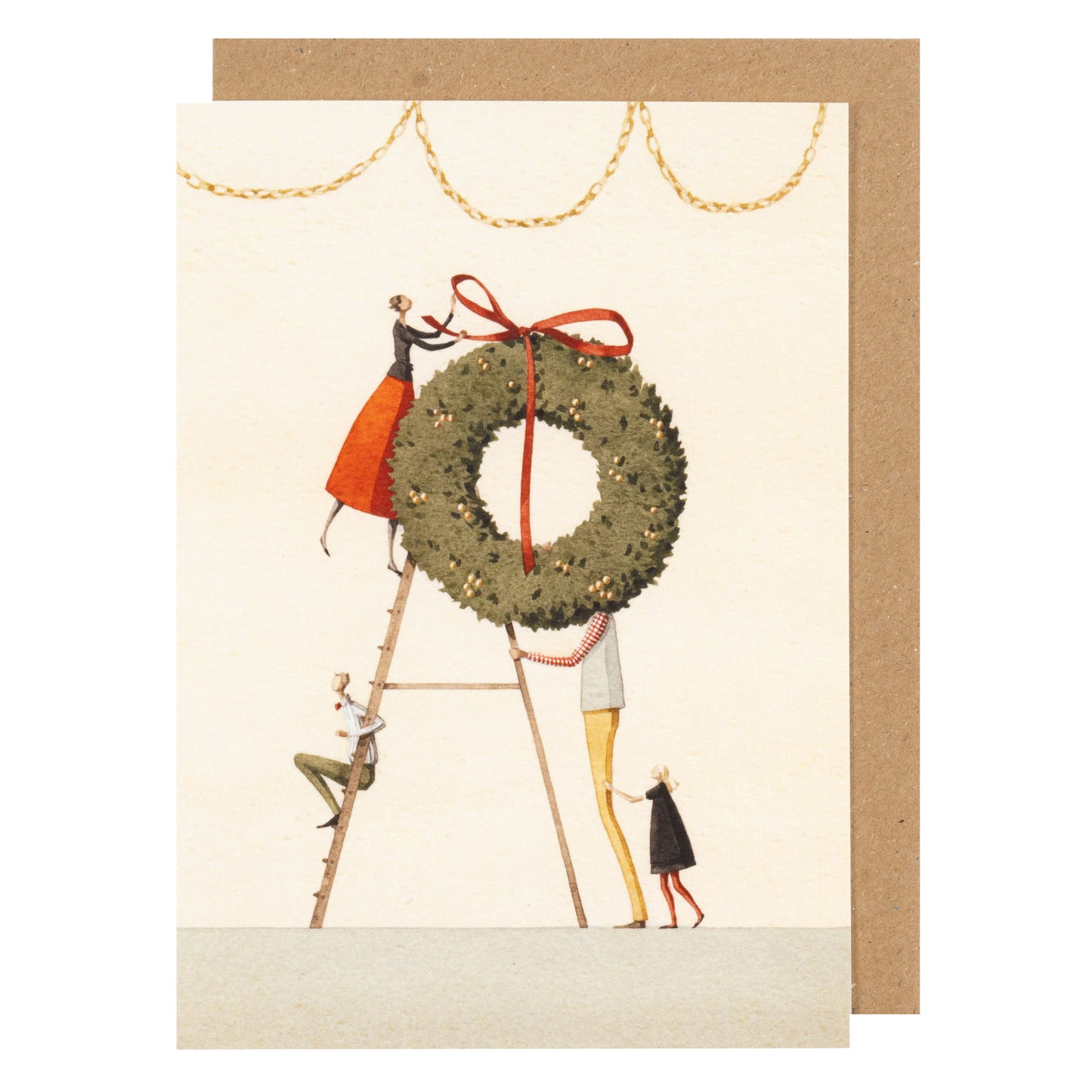 Christmas Cards Ten Pack - Present Pile and Christmas Wreath
