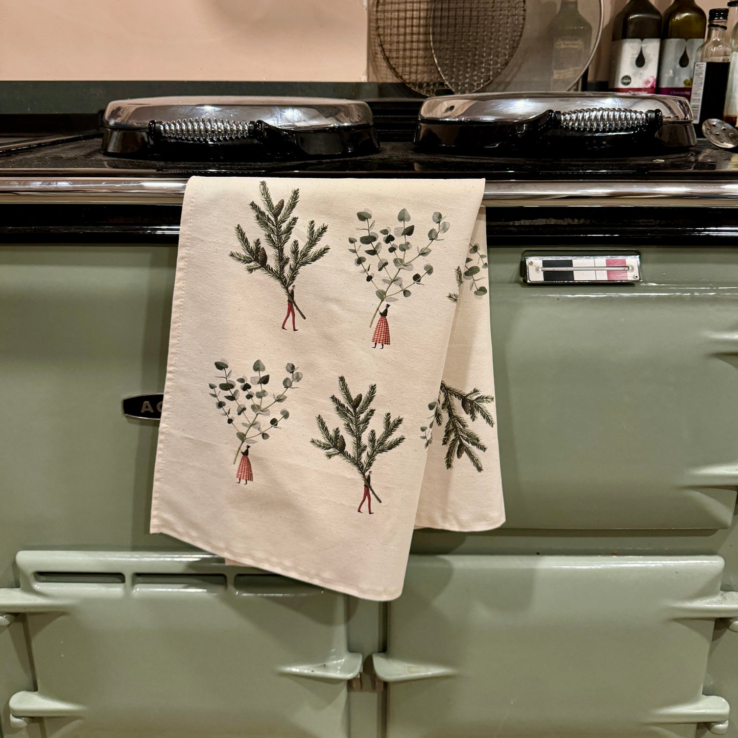 Christmas Tea Towel - Spruce and Eucalyptus