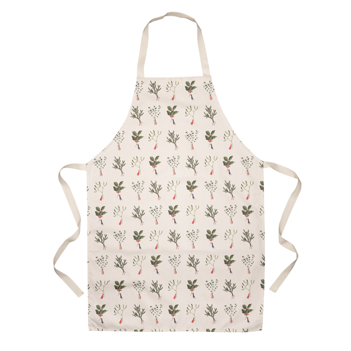 Christmas Apron - Holly, Mistletoe, Spruce and Eucalyptus