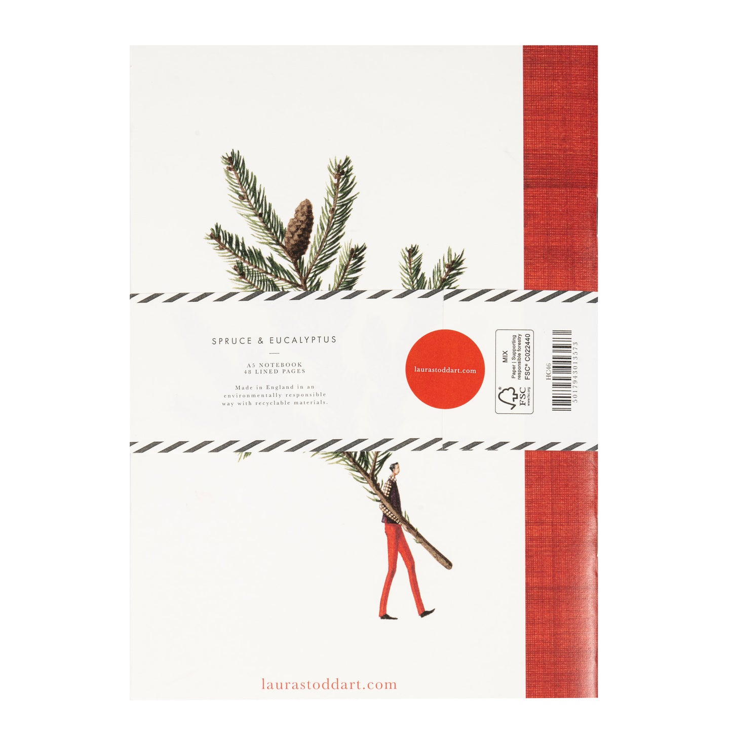 Christmas Notebook - A5 Spruce and Ecualyptus