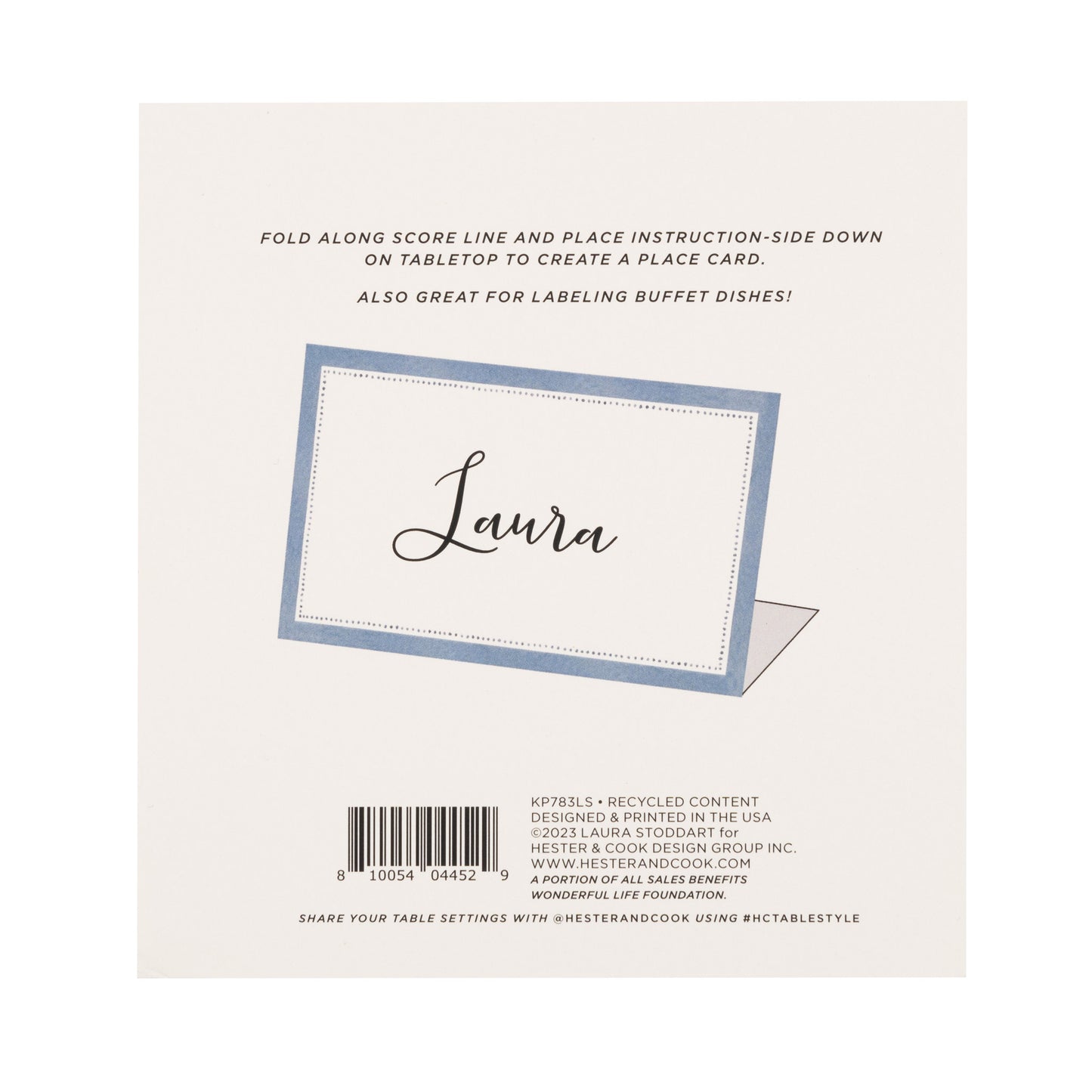 Tabletop - Tulips Blue Border Place Card