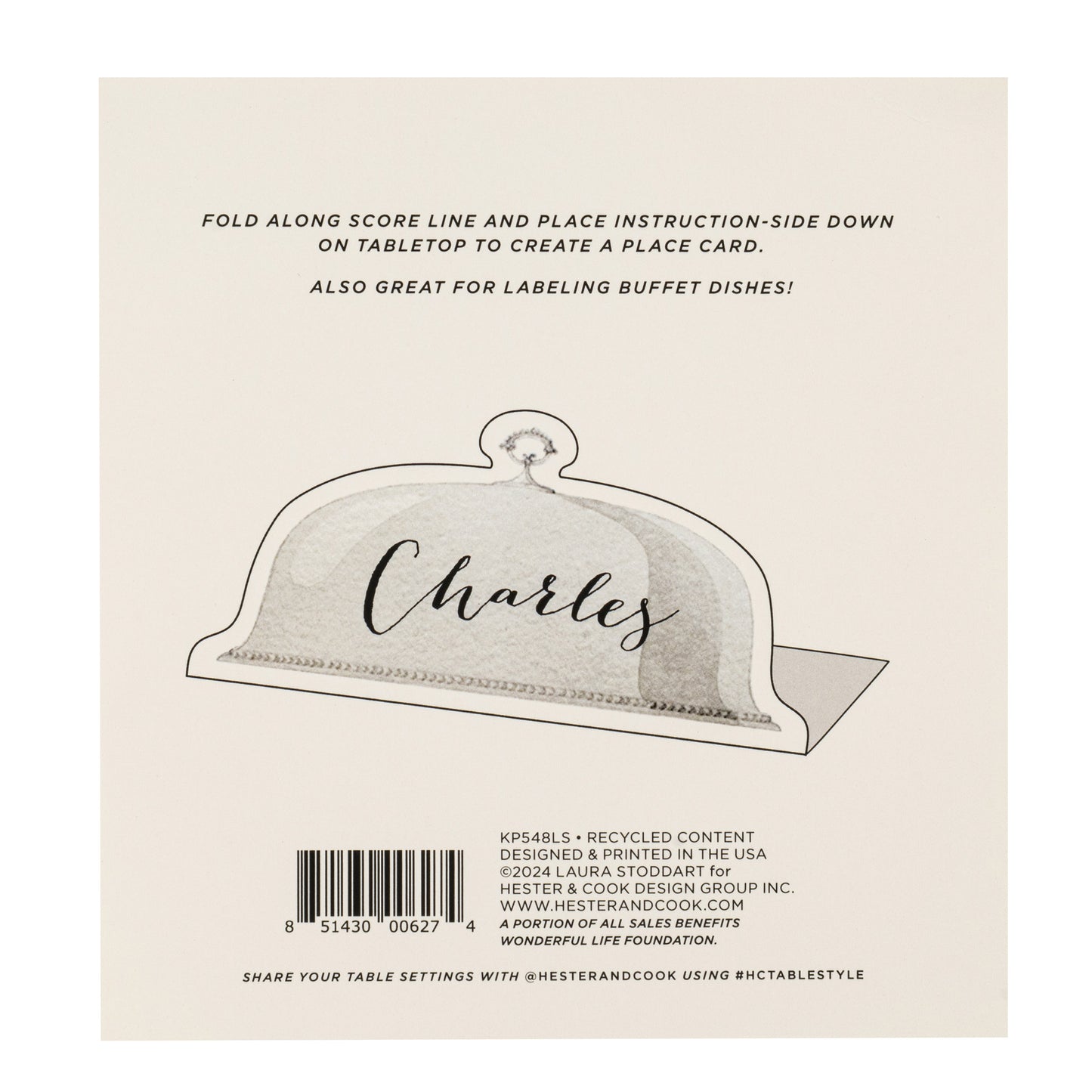 Tabletop - Serving Dome Place Card