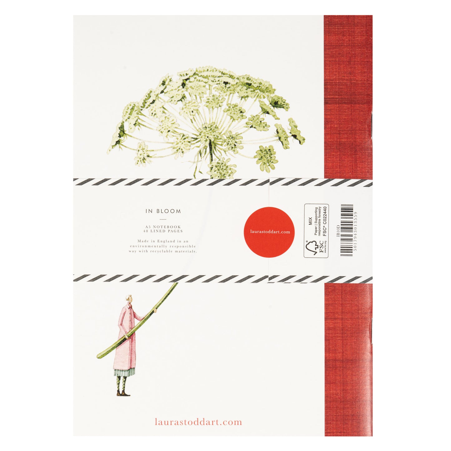 In Bloom Green Flowers - A5 Notebook Astrantia and Ammi