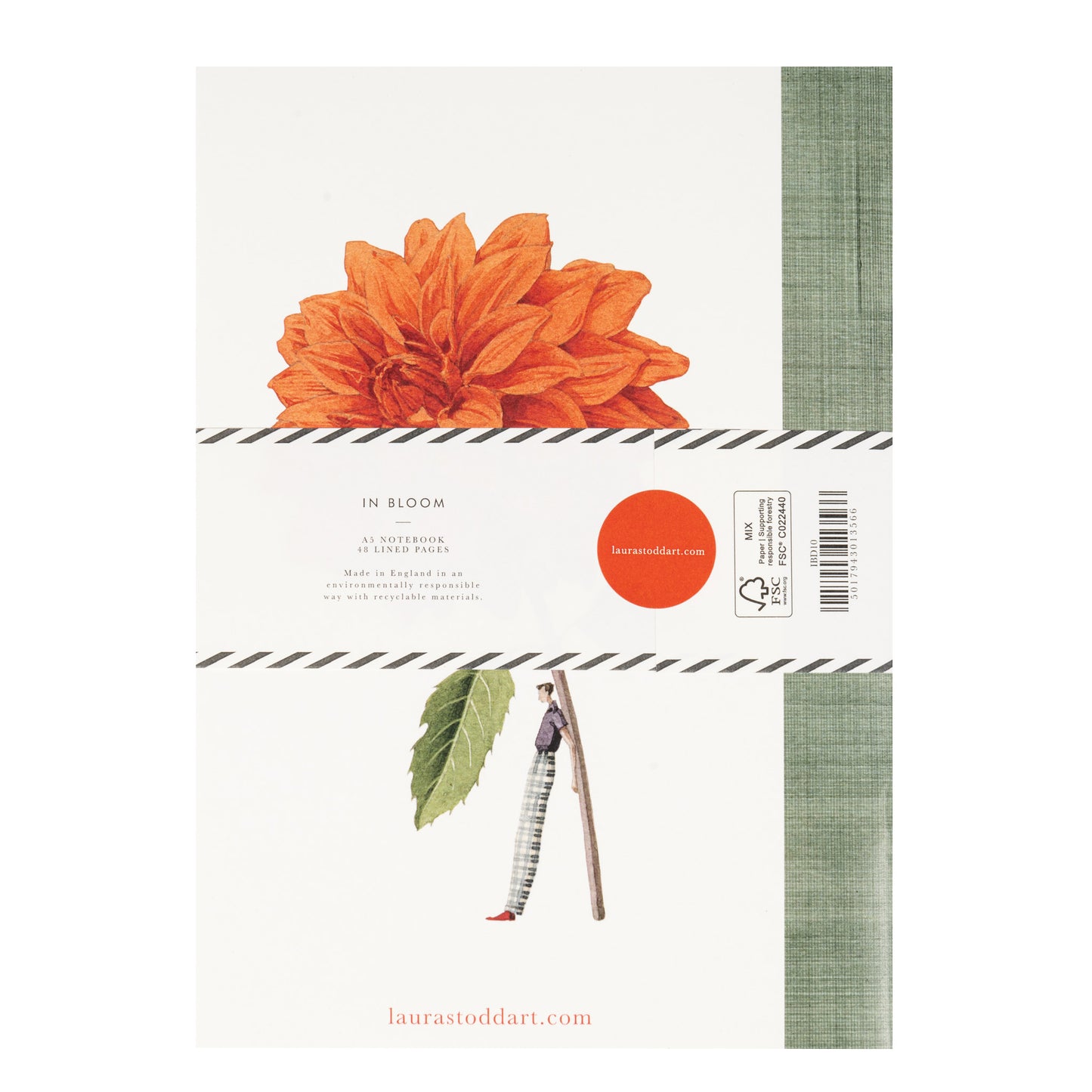 In Bloom Dahlias A5 Notebook - Purple and Orange