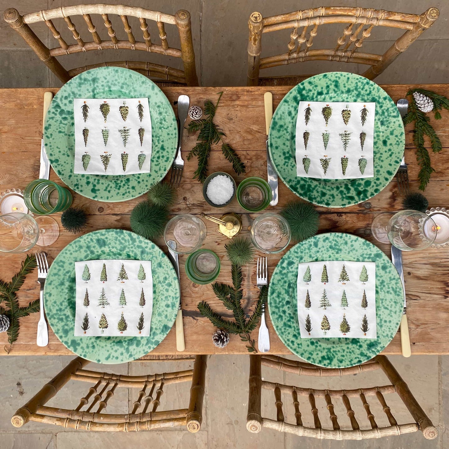 Christmas Paper Napkins - Christmas Trees