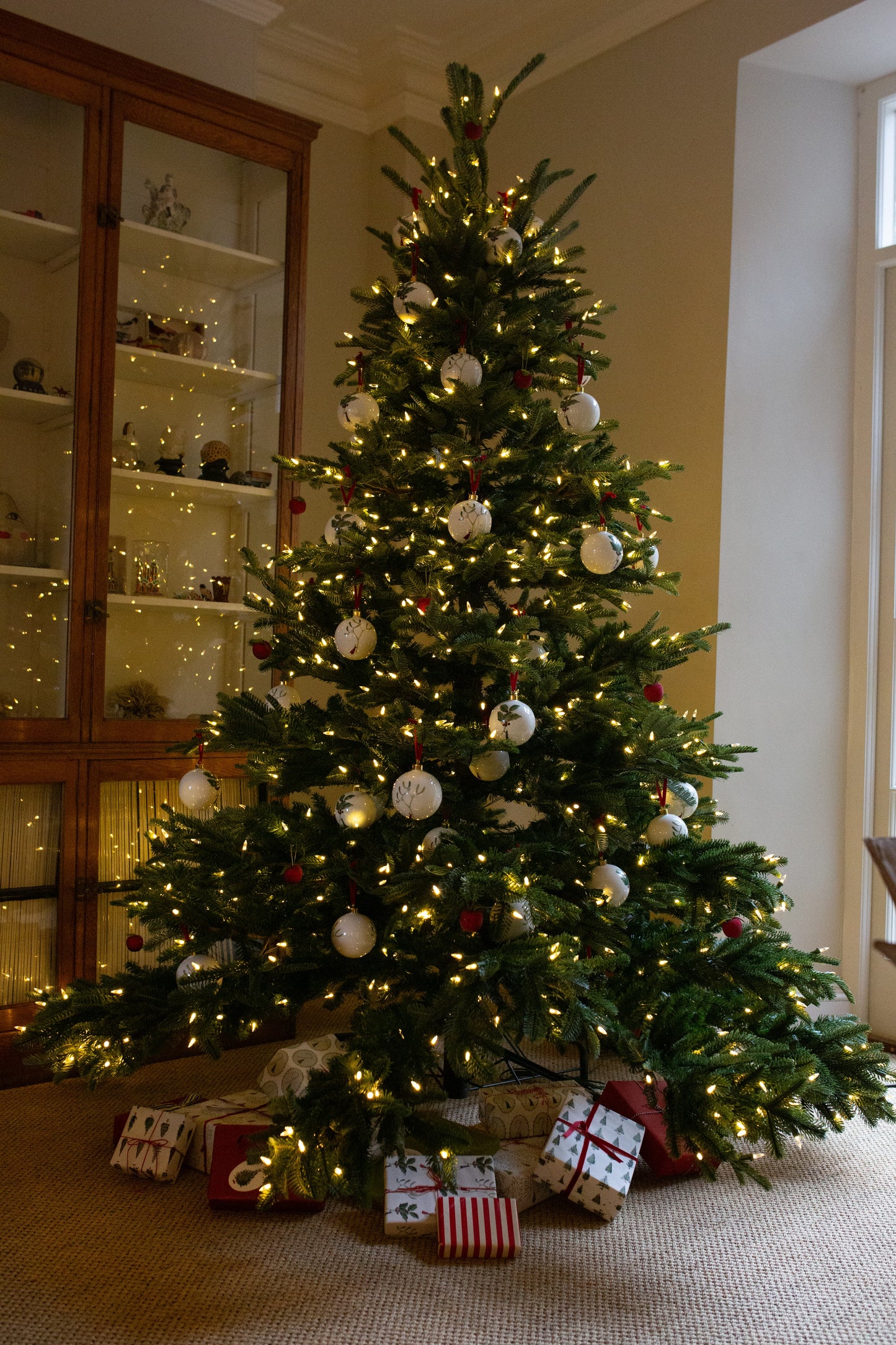 Christmas Large Bone China Bauble - Holly