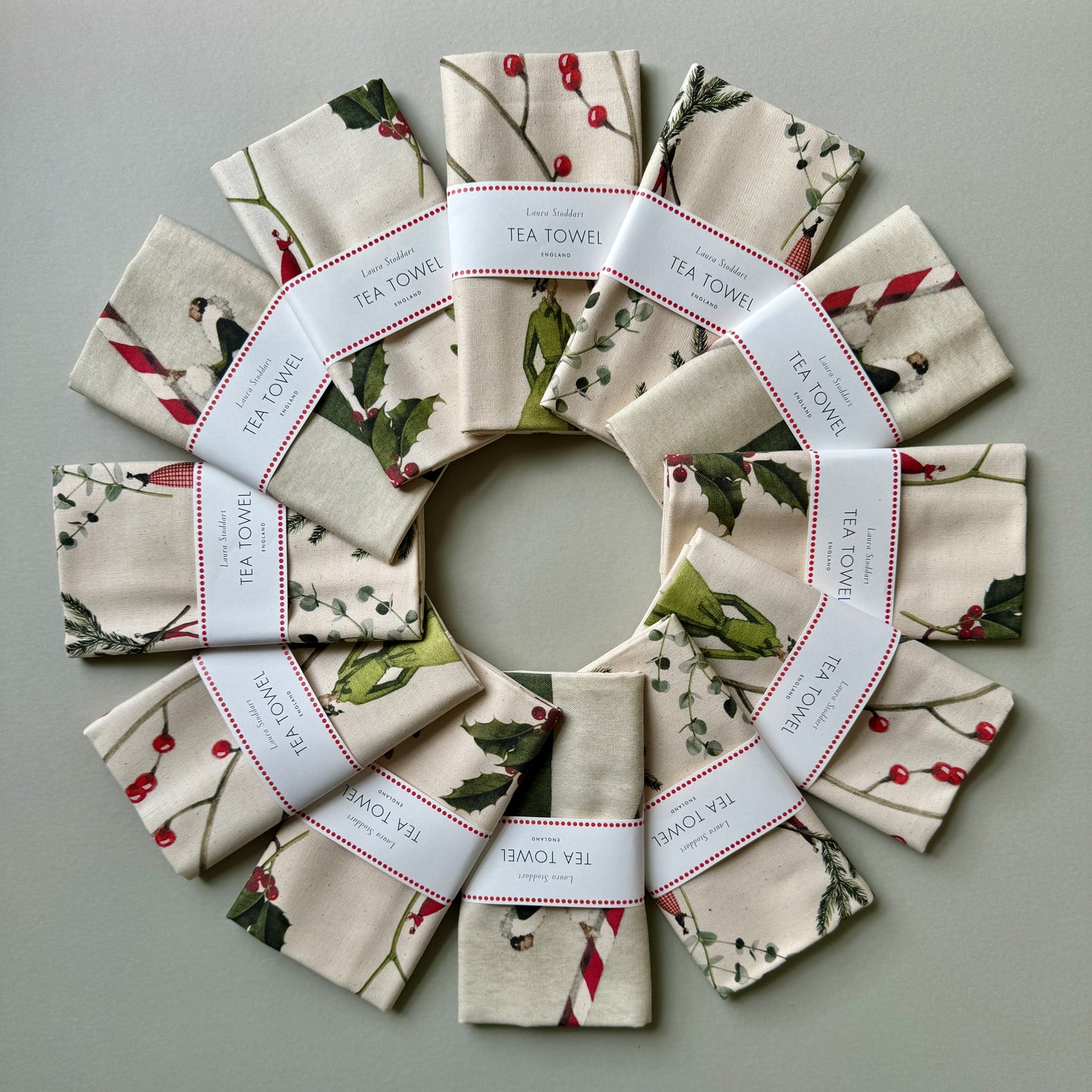Christmas Tea Towel - Red Berries