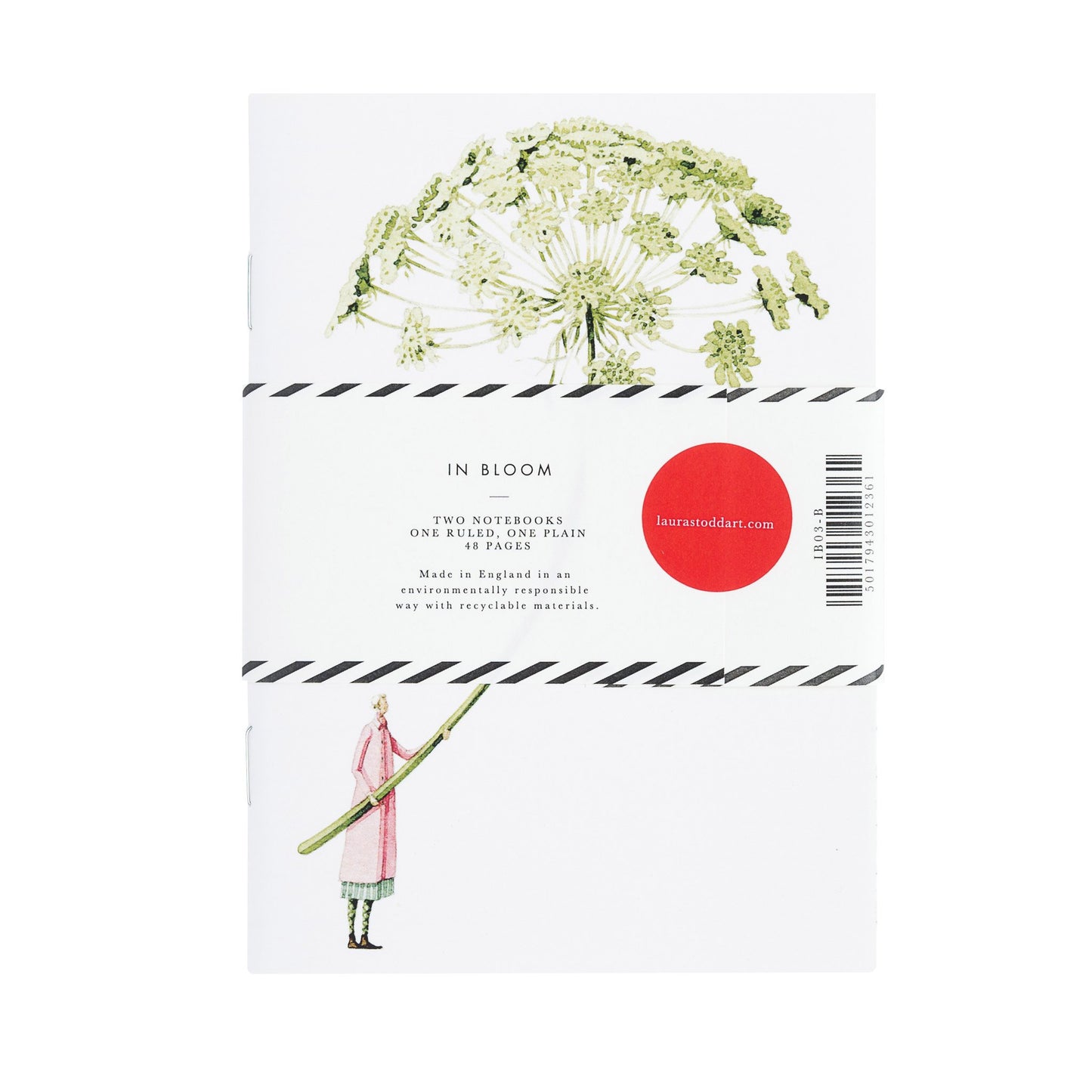 fsc paper, notebooks, flowers, green flowers, illustration, made in england, environmentally responsible, recyclable