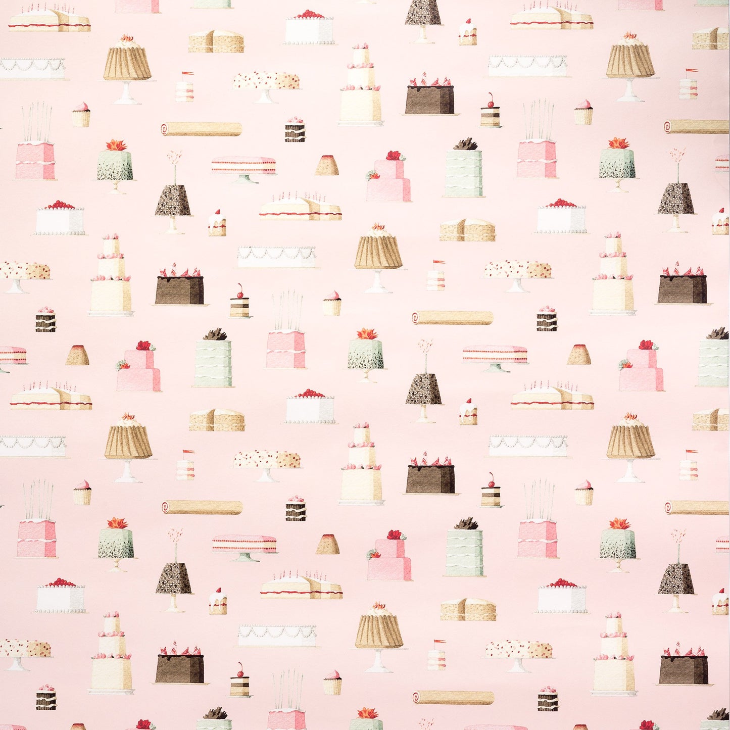 giftwrap, wrapping paper, fsc paper, made in england, illustration, cakes