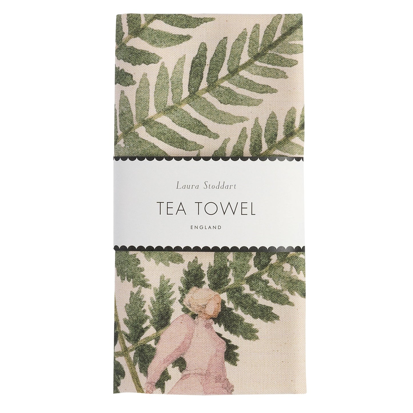 tea towel, natural cotton, 100% cotton, unbleached cotton, illustration, ferns, made in england