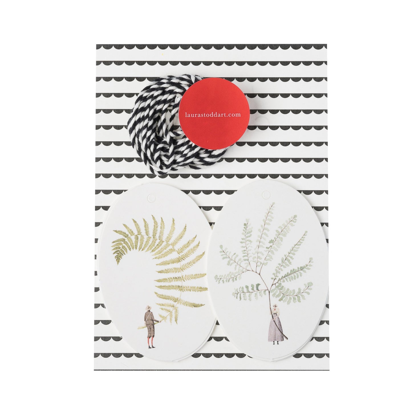 gift tags, tags, ferns, made in england, illustration