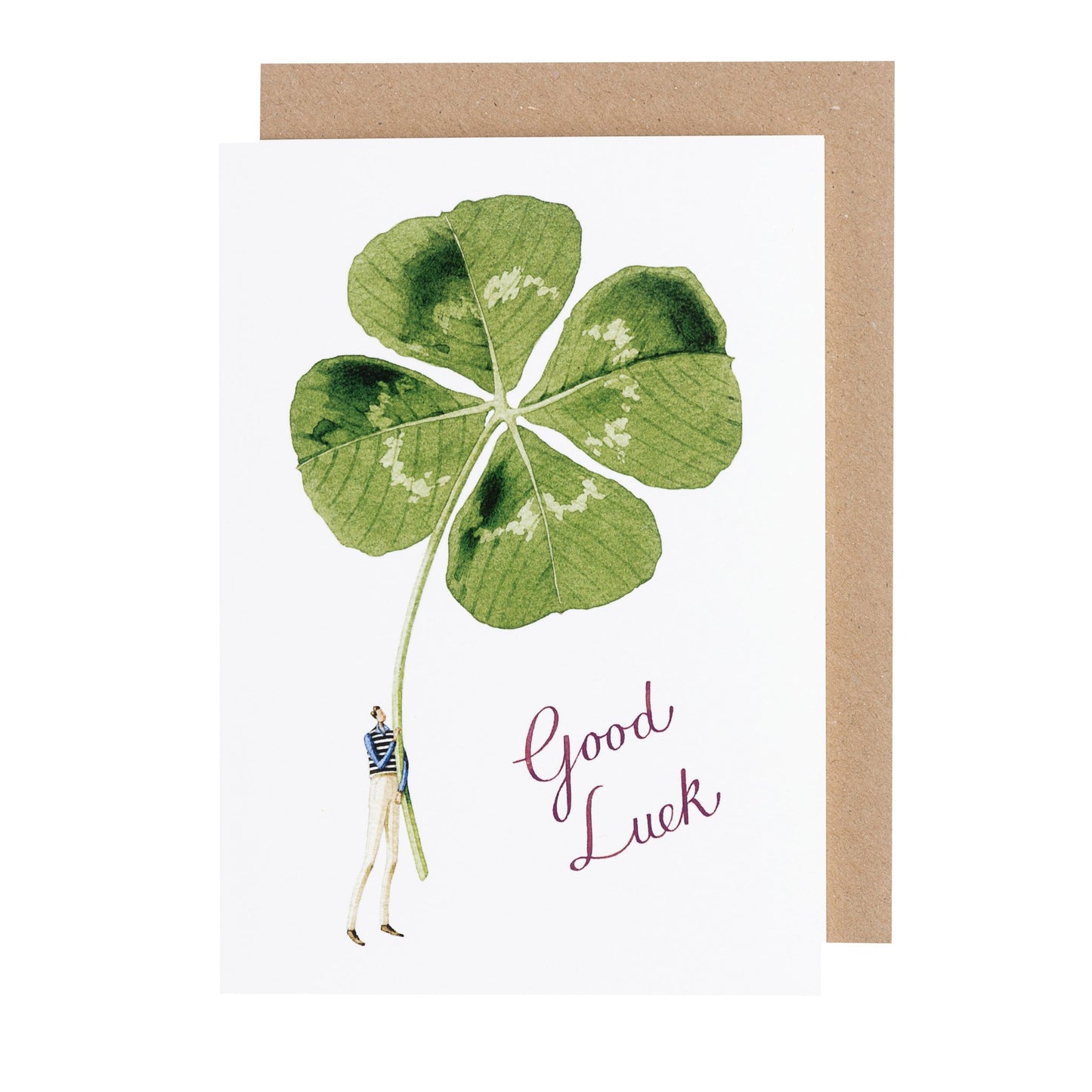 environmentally sustainable paper, compostable packaging, recycled paper, made in england, illustration, good luck, clover, gentleman