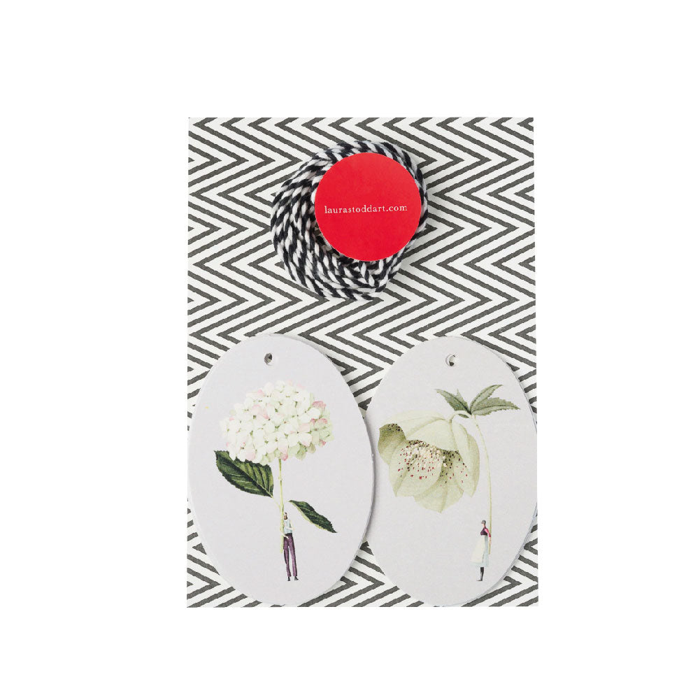 Green Flowers Gift Tags