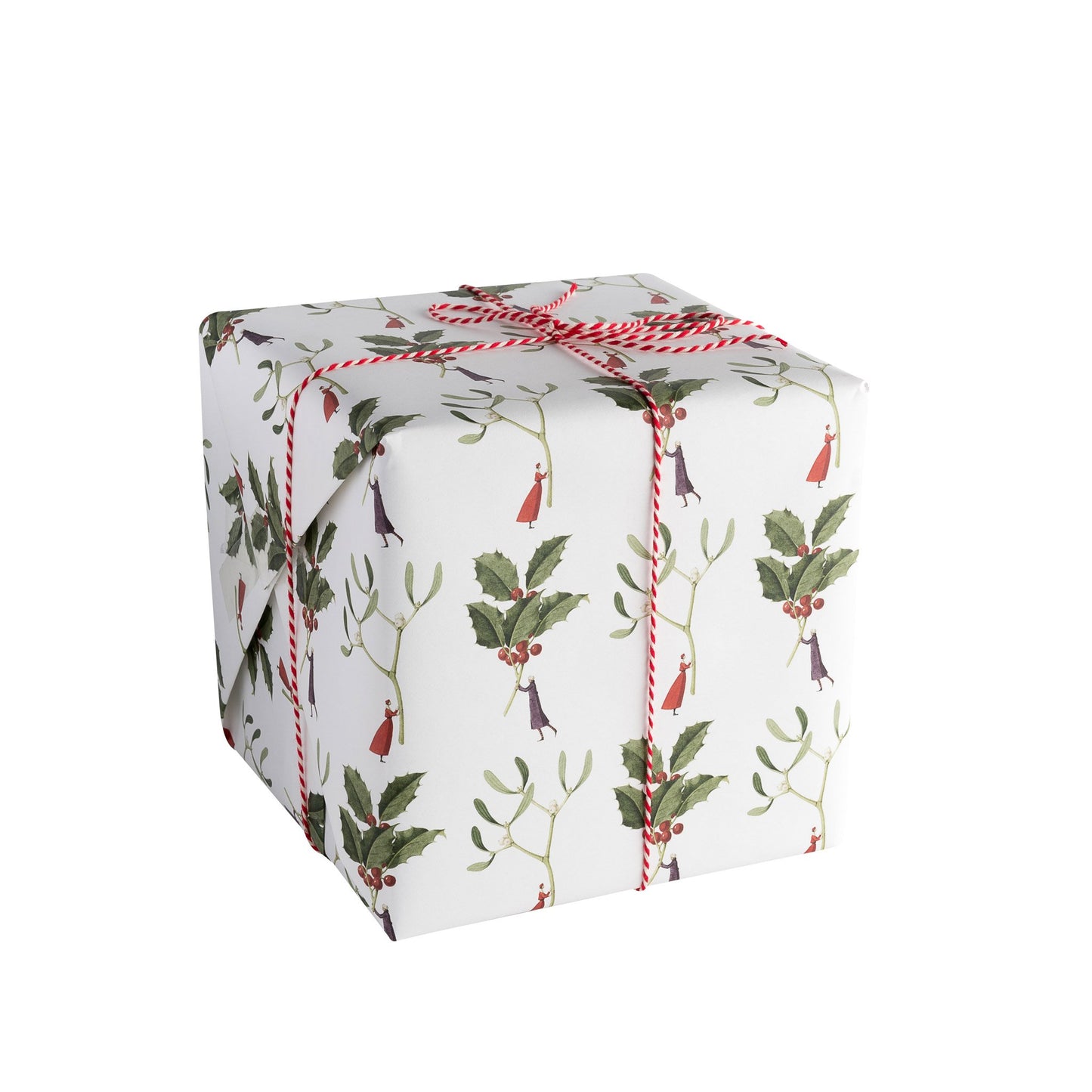giftwrap, wrapping paper, fsc paper, made in england, illustration, holly, mistletoe, christmas