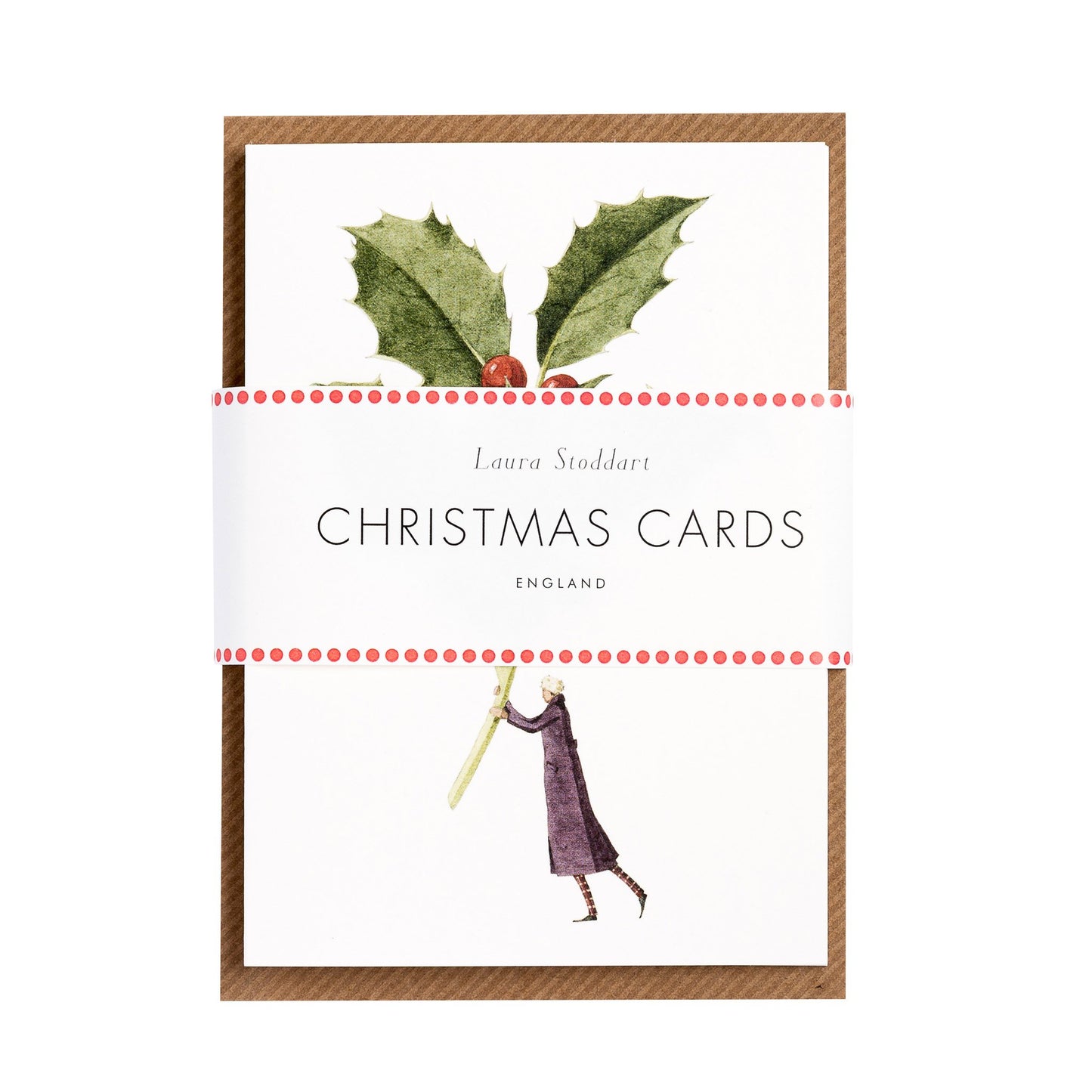 fsc paper, Christmas cards, made in england, illustration, holly, mistletoe, christmas