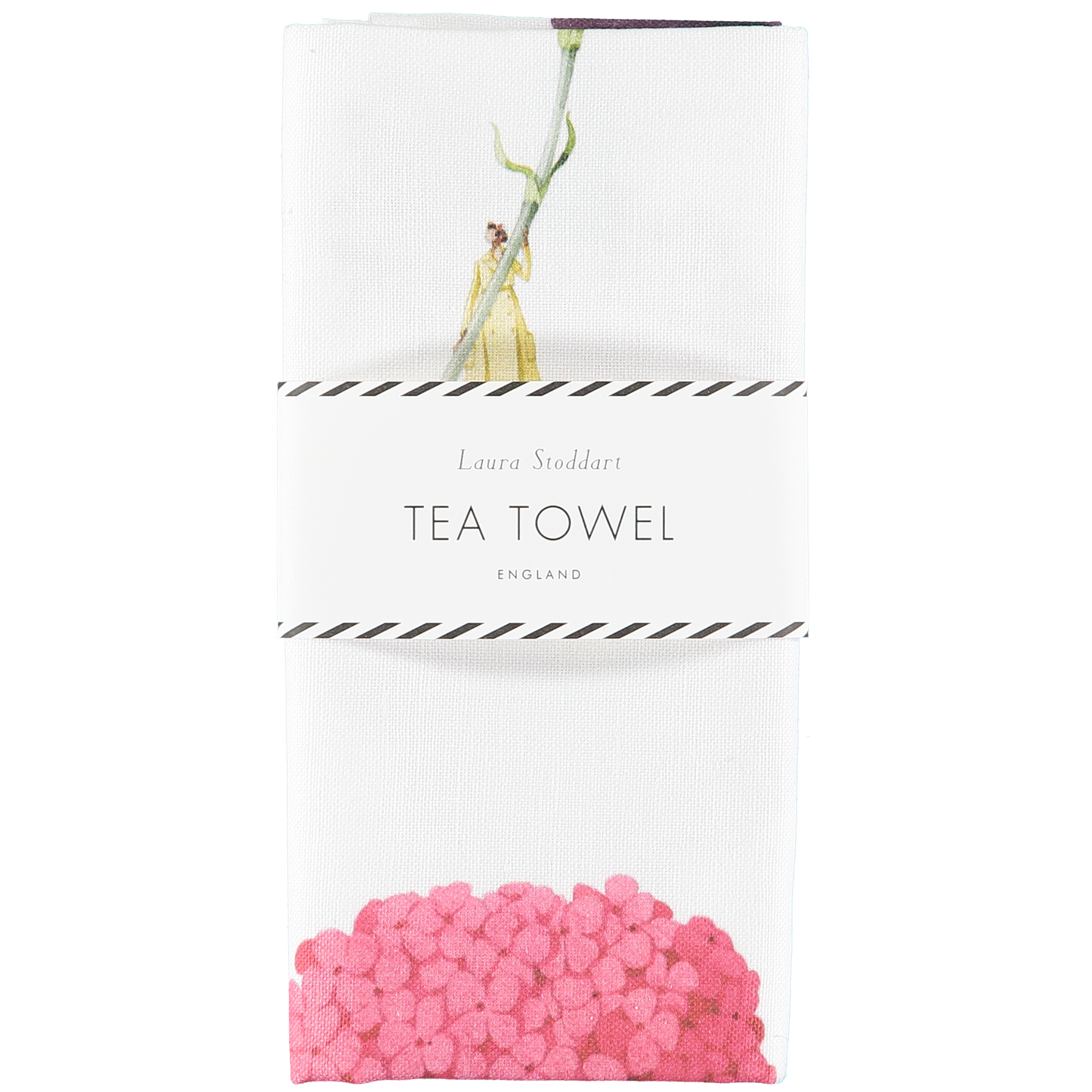 tea towel, linen union, unbleached cotton, illustration, flowers, made in england