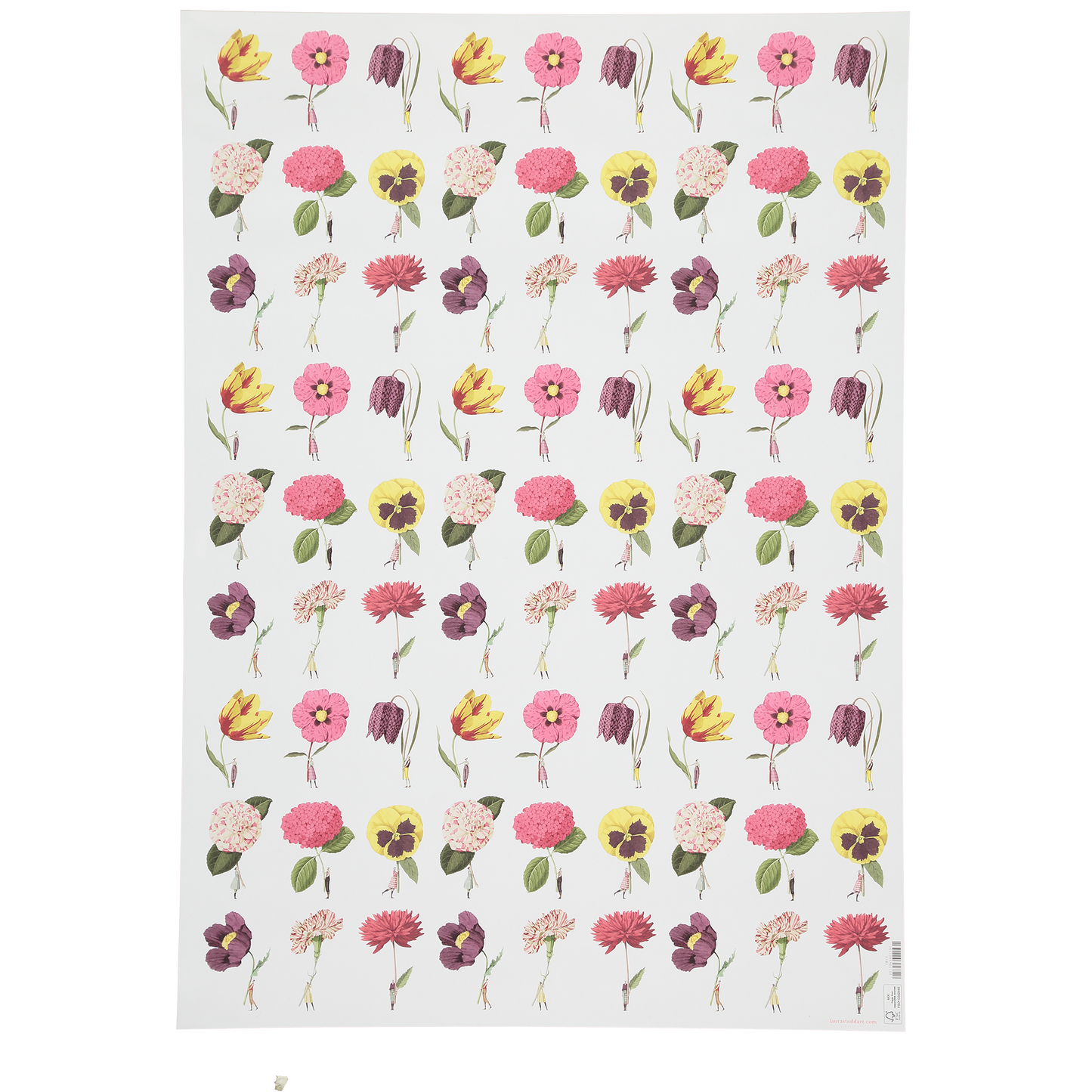 giftwrap, wrapping paper, fsc paper, made in england, illustration, flowers
