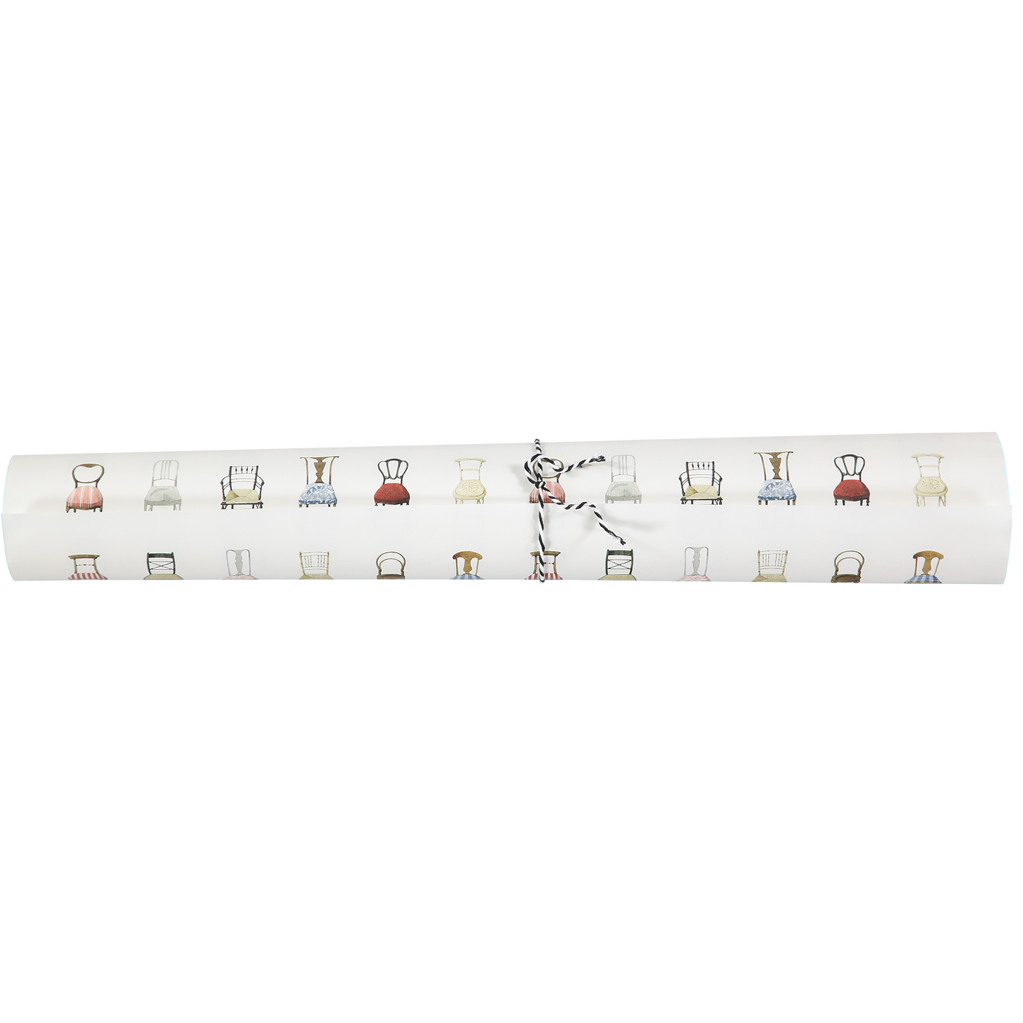 giftwrap, wrapping paper, fsc paper, made in england, illustration, flowers, chairs, musical chairs