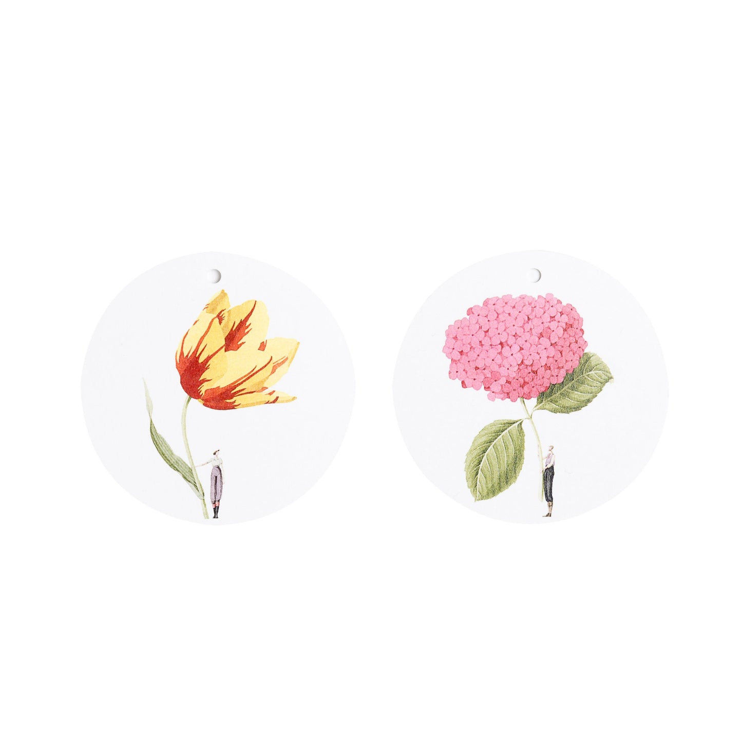 gift tags, tags, flowers, made in england, illustration