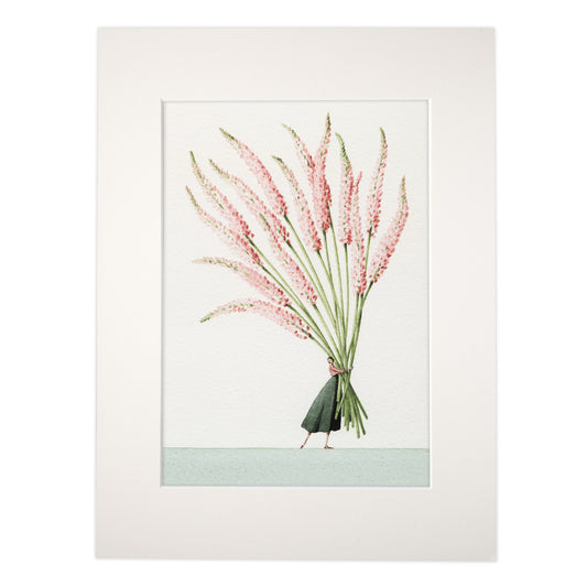 Foxtails mounted print
