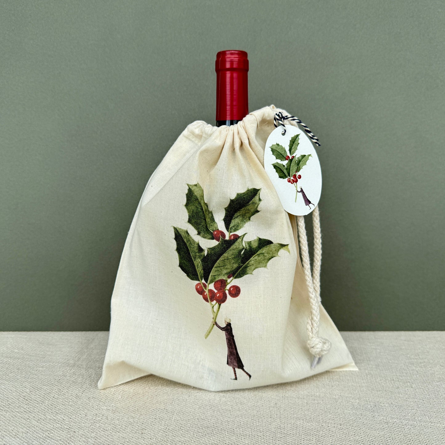 Drawstring Bag - Holly small