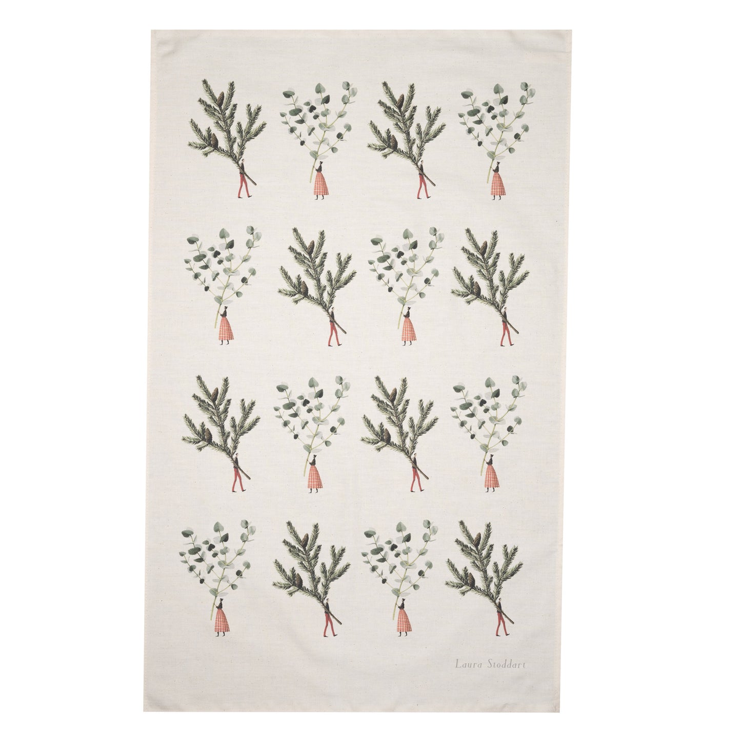 Spruce and Eucalyptus Christmas Tea Towel