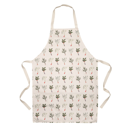 Christmas Apron - Holly, Mistletoe, Spruce and Eucalyptus