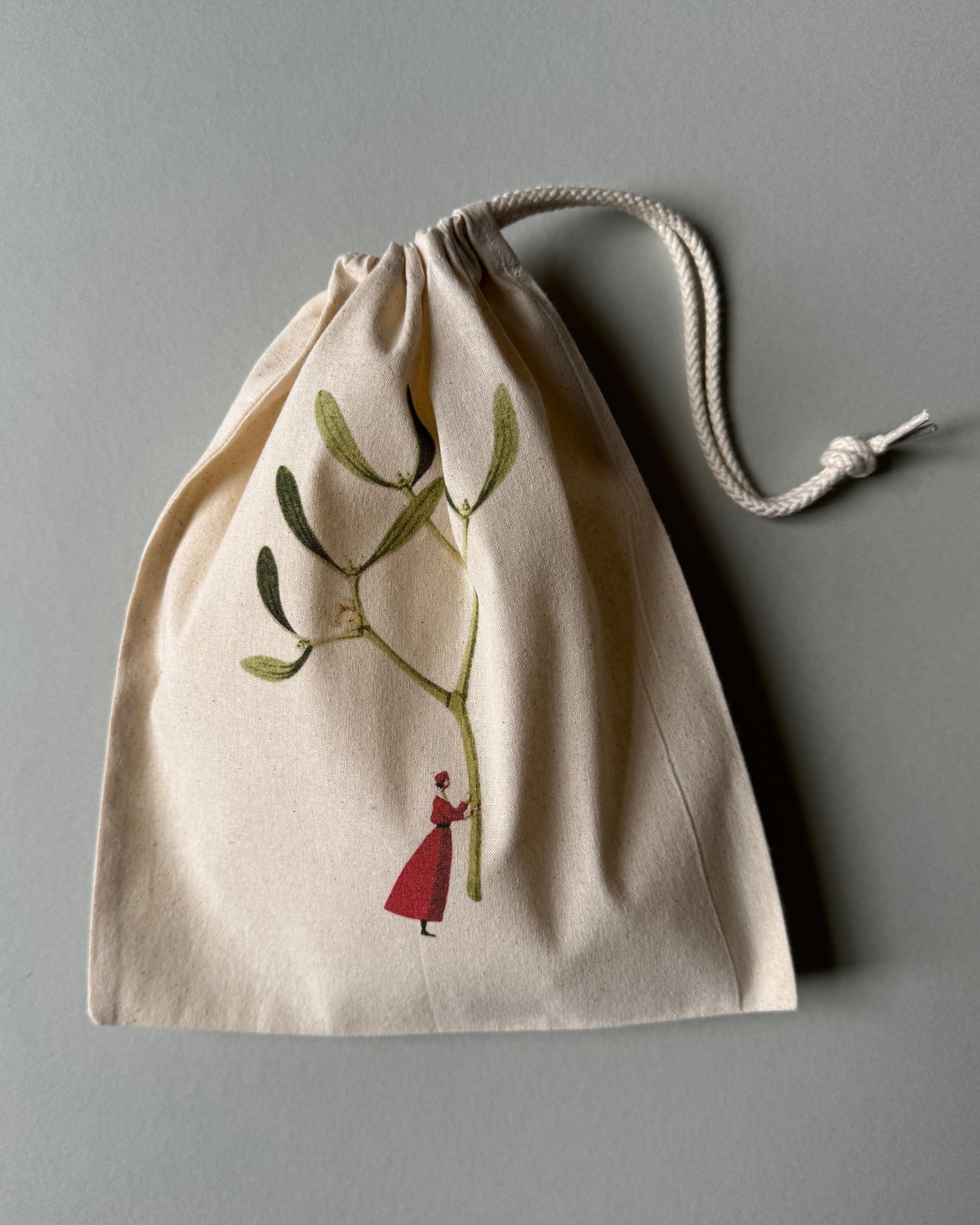 Drawstring Bag - Mistletoe small