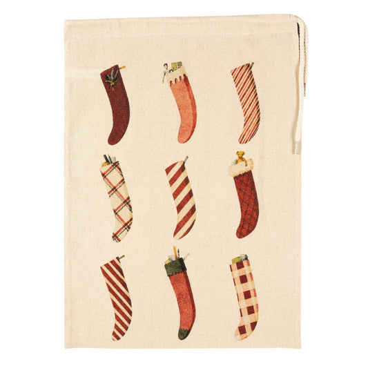 Drawstring Bag - Christmas Stockings medium