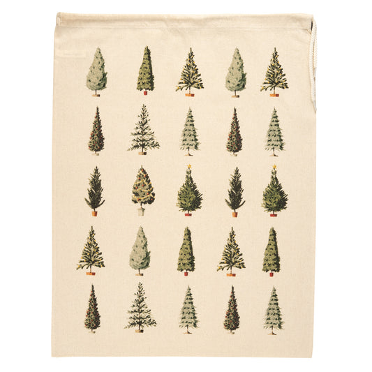 Drawstring Bag - Christmas Trees Large