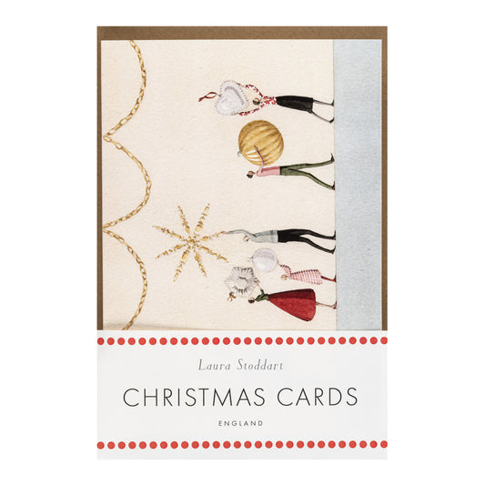 Christmas Cards Ten Pack - Present Row and Bauble Row