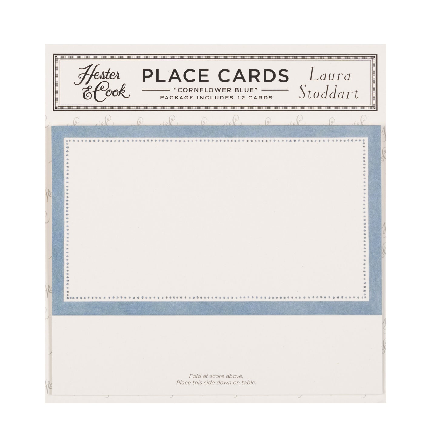 Tulips - blue border place cards
