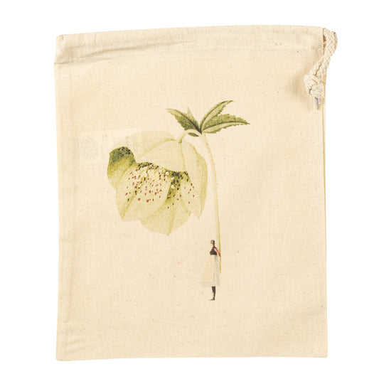 Drawstring Bag - In Bloom Green Flowers small