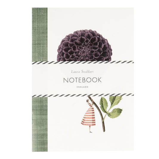 In Bloom Dahlias A5 Notebook - Purple and Orange