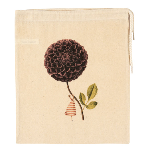 Drawstring Bag - Purple Dahlia small
