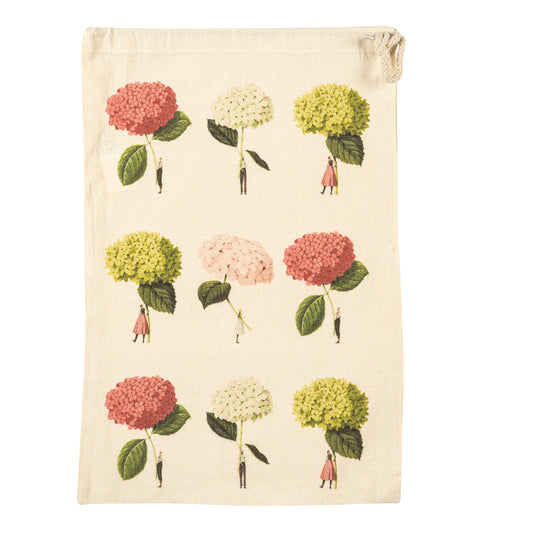 Drawstring Bag - Hydrangeas medium