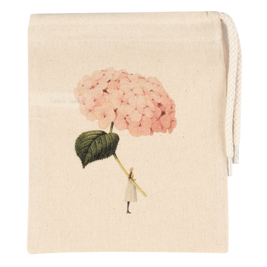 Drawstring Bag - Pink Hydrangea (pale) mini