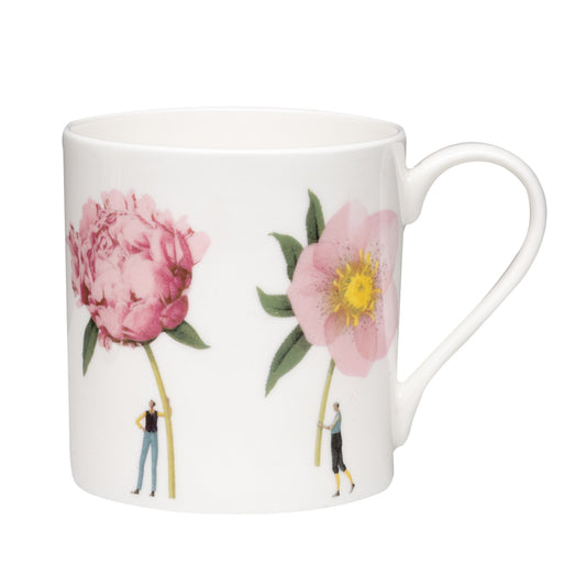 In Bloom Pink Flowers - Fine Bone China Large Mug