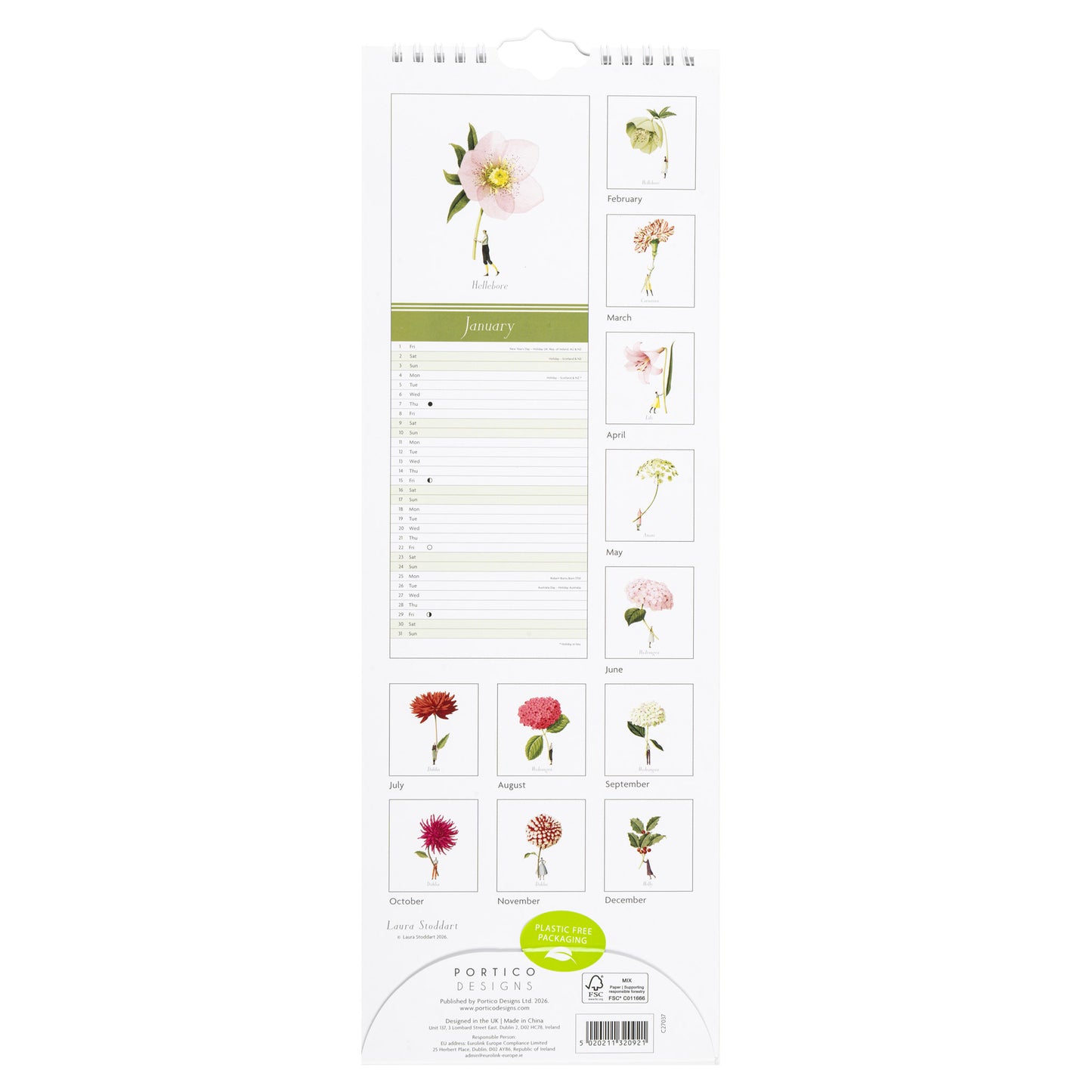Laura Stoddart Wall Calendar 2027 - slim