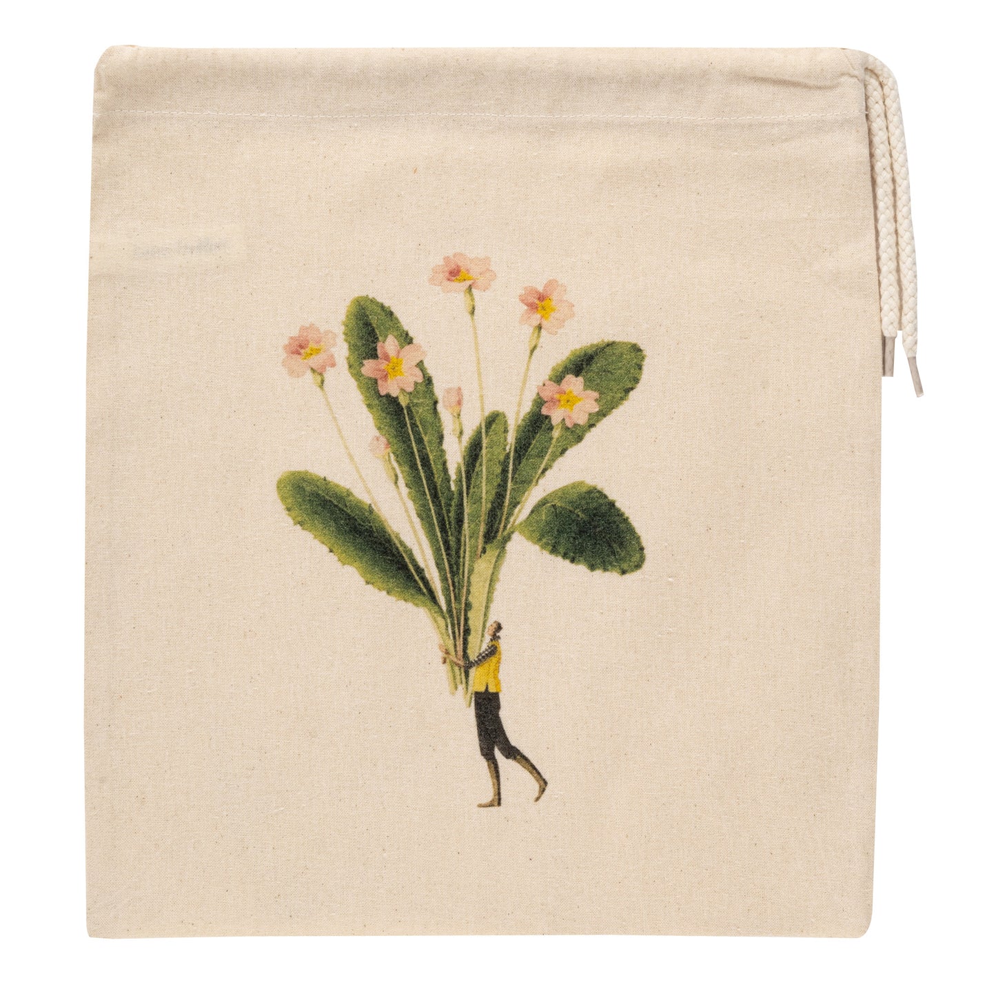 Drawstring Bag - Spring Flowers Primrose small