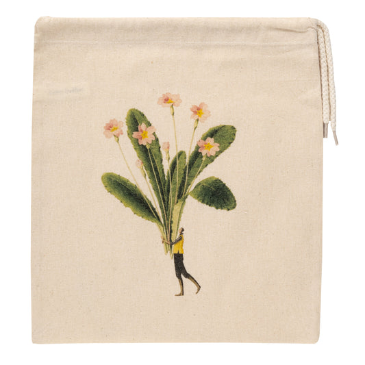 Drawstring Bag - Spring Flowers Primrose small