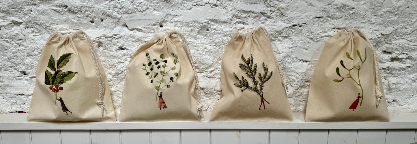 Drawstring Bag - Eucalyptus small