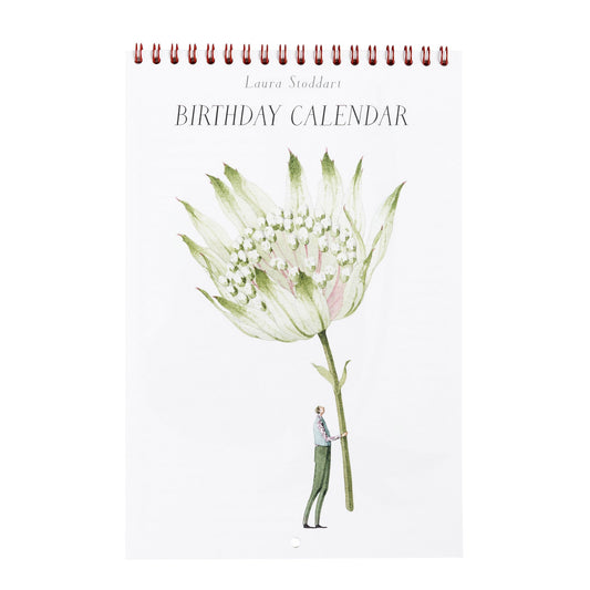 Birthday Calendar, Calendar, fsc paper, made in england, flowers, recyclable, illustration