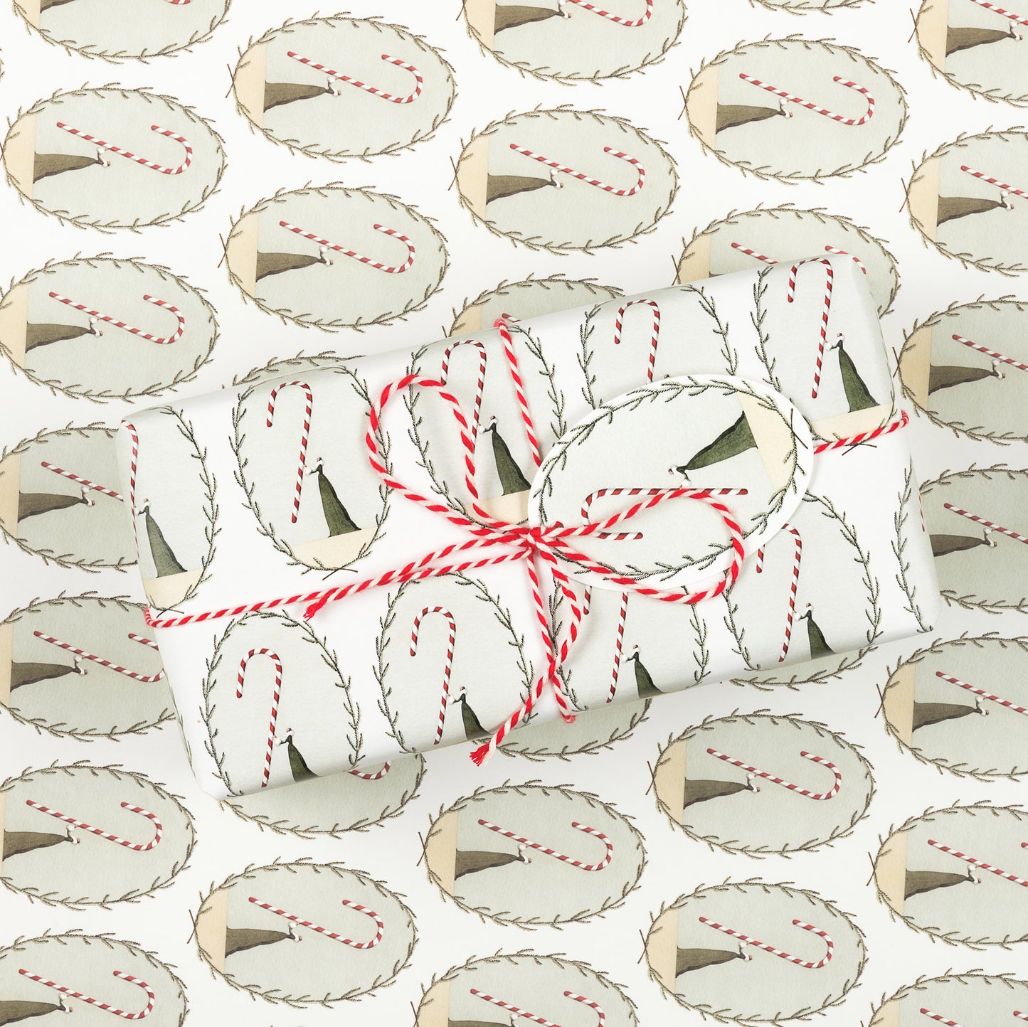 Candy Cane Christmas Gift Wrap
