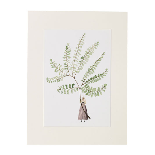 giclee print, mounted print, print, illustration, made in england, ferns, archival paper, art print