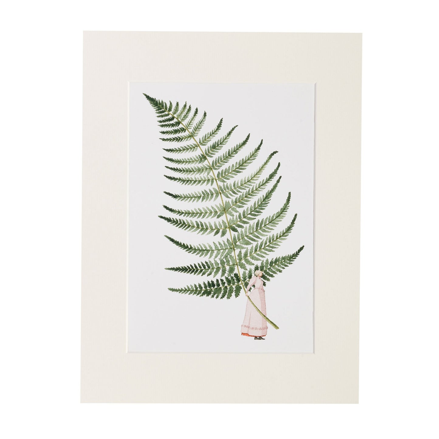 giclee print, mounted print, print, illustration, made in england, ferns, archival paper, art print