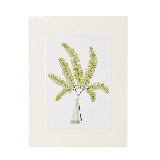 giclee print, mounted print, print, illustration, made in england, ferns, archival paper, art print