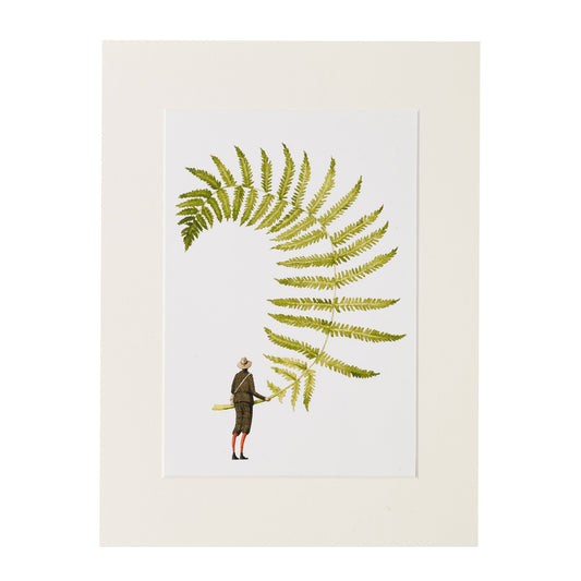 giclee print, mounted print, print, illustration, made in england, ferns, archival paper, art print