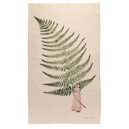 tea towel, natural cotton, 100% cotton, unbleached cotton, illustration, ferns, made in england