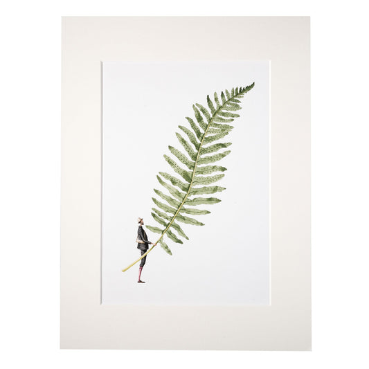 giclee print, mounted print, print, illustration, made in england, ferns, archival paper, art print